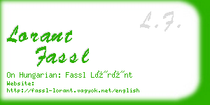 lorant fassl business card